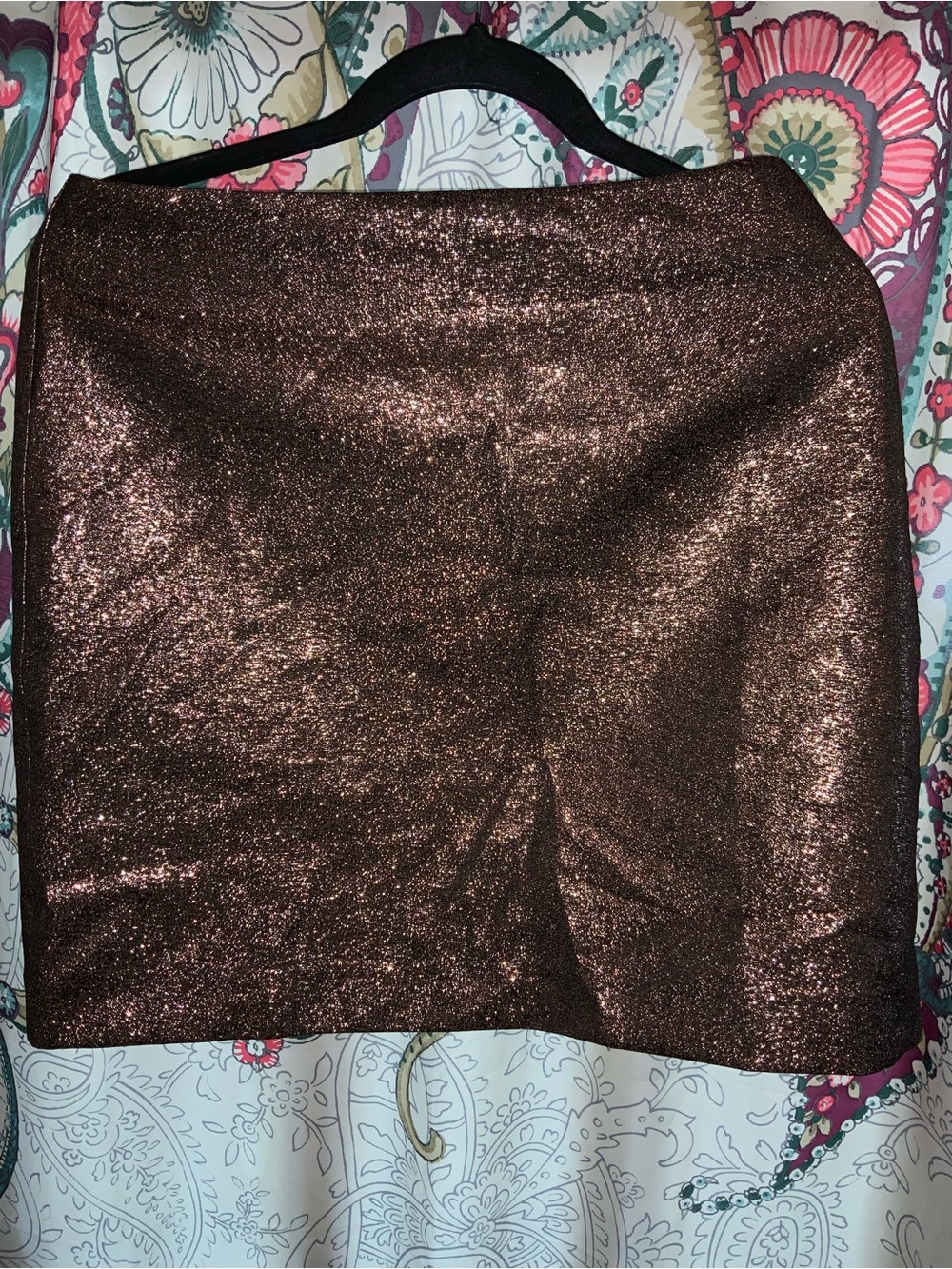 Ann Taylor Loft Women’s Size 4 Gold Jacquard Metallic Mini Skirt